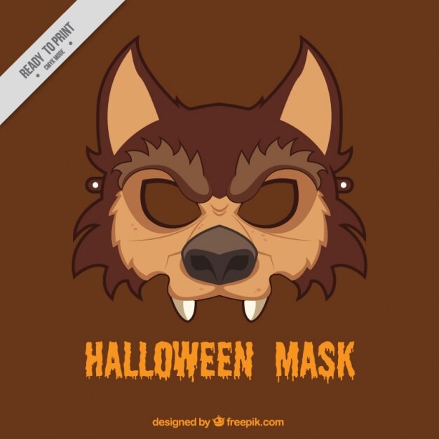Máscara de lobo de halloween
