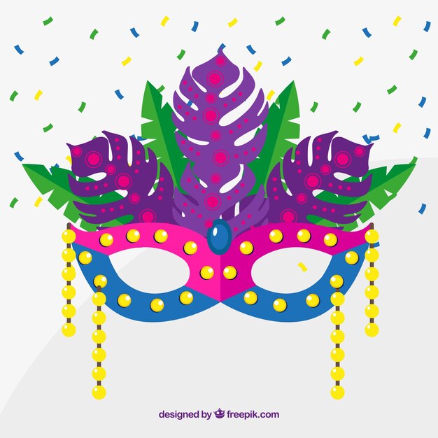 Máscara plana de carnaval brasileño
