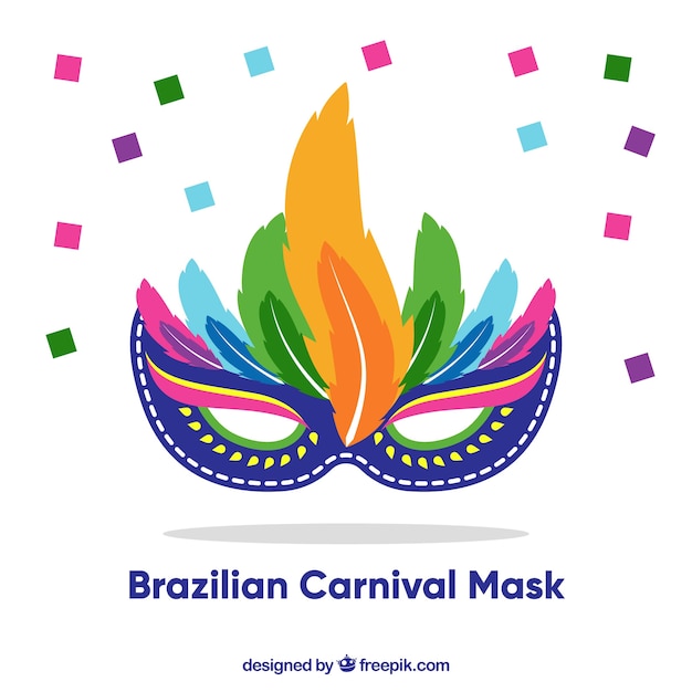 Vector gratuito máscara plana de carnaval brasileño
