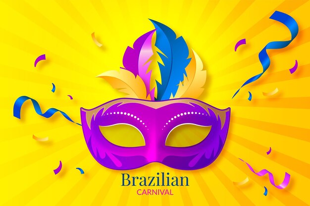 Máscara realista carnaval brasileño