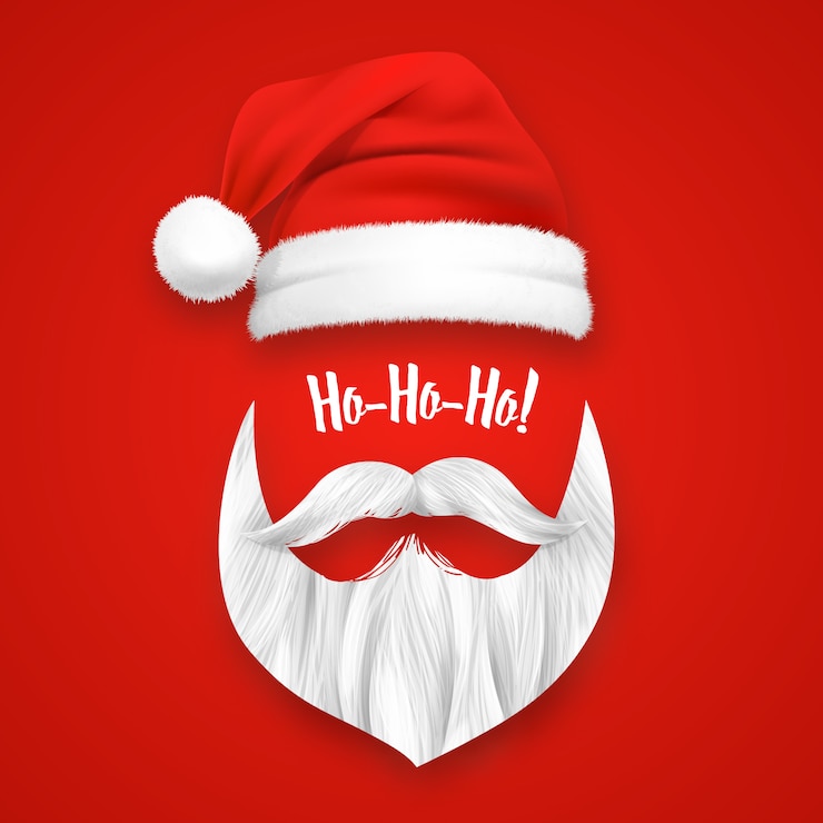 Vector gratuito máscara realista de navidad de santa claus