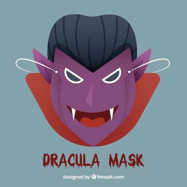 Máscara de vampiro en diseño plano 