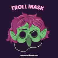 Vector gratuito máscara verde de troll