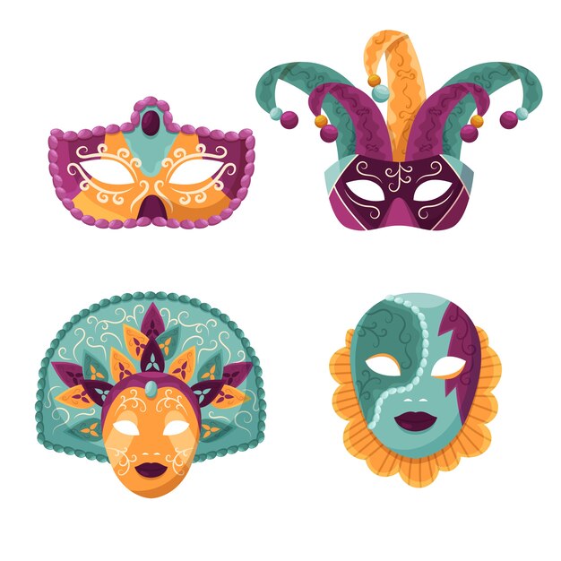 Máscaras de carnaval veneciano 2d