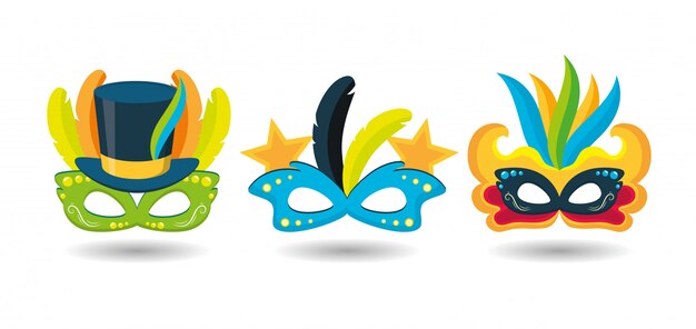 Máscaras del festival de carnaval de Brasil