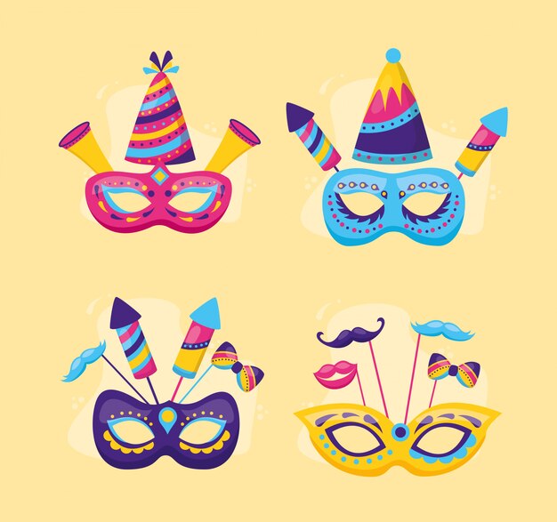 Máscaras festivas de carnaval