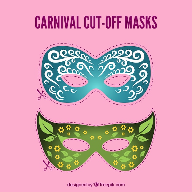 Vector gratuito mascaras recortables de carnaval