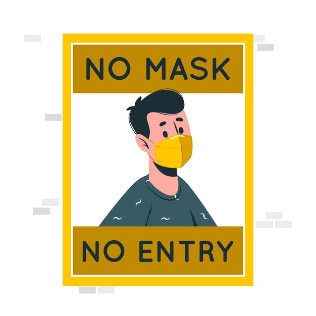 Sin mascarilla sin ilustración del concepto de entrada
