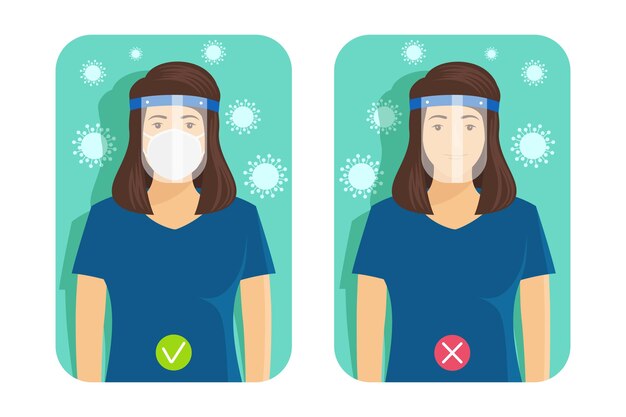 Mascarilla y mascarilla de plástico para mujer