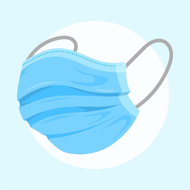 Vector gratuito mascarilla médica en diseño plano