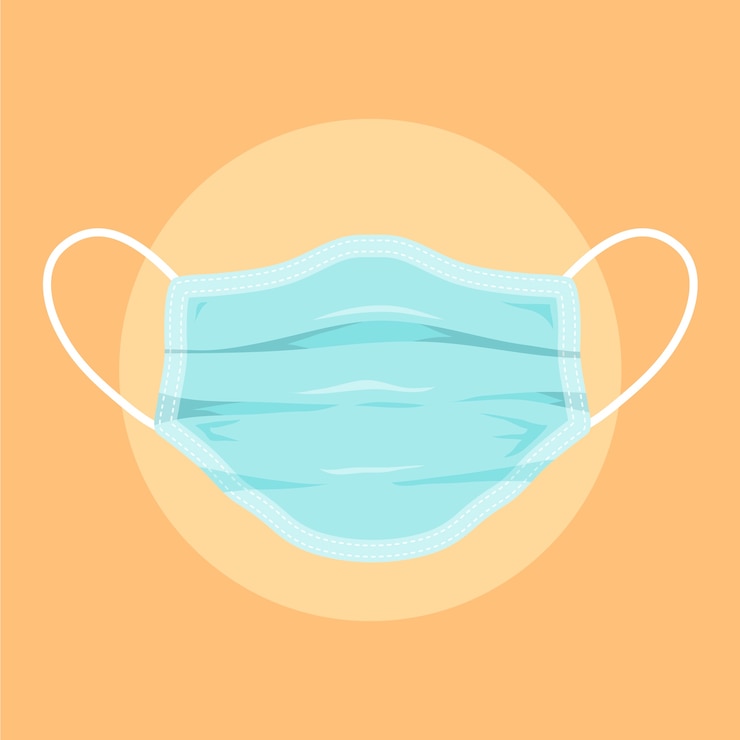 Vector gratuito mascarilla médica en diseño plano