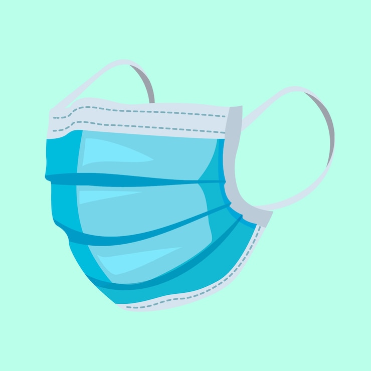 Vector gratuito mascarilla médica en diseño plano