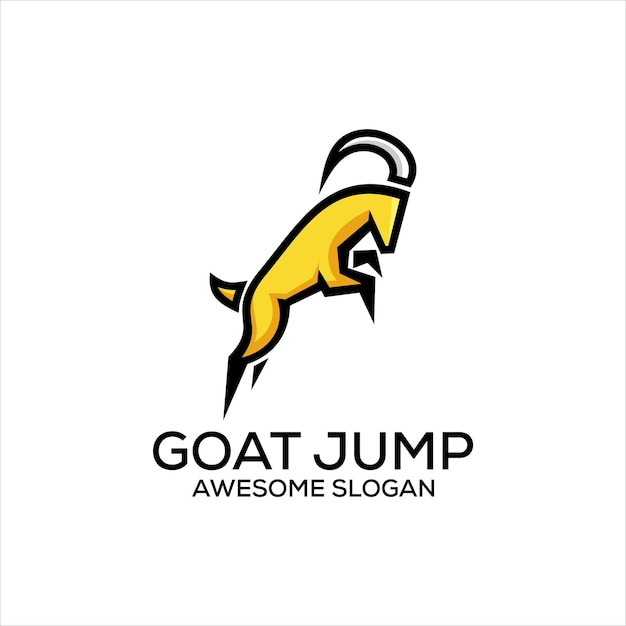 Vector gratuito mascota de diseño de logotipo de salto de cabra colorido