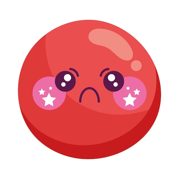 Mascota emoji enojada kawaii