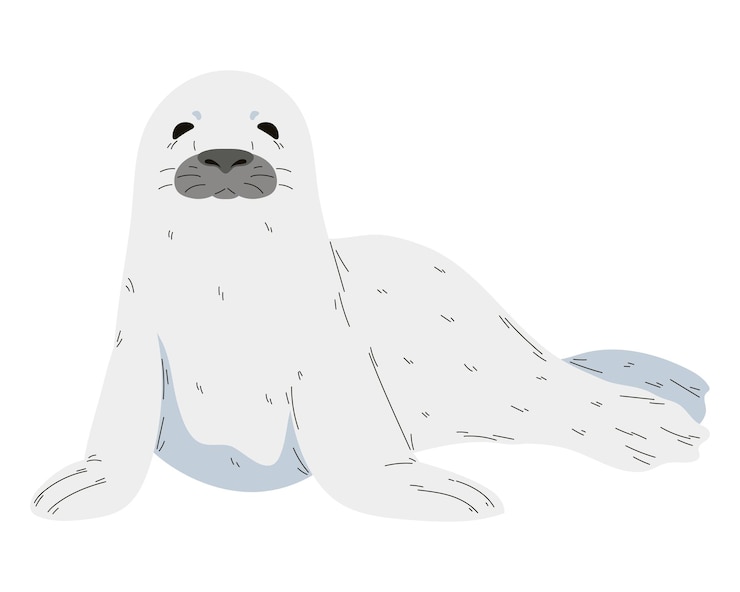 Vector gratuito la mascota de la foca sonriente se sienta