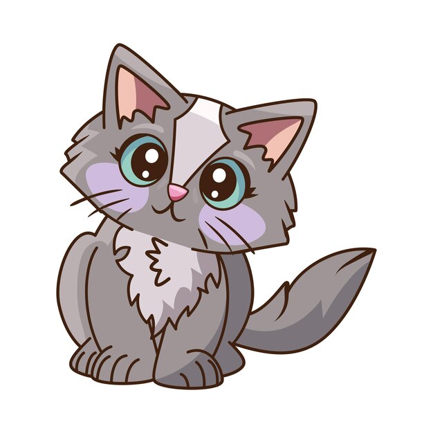 mascota de gato divertida ilustración aislada