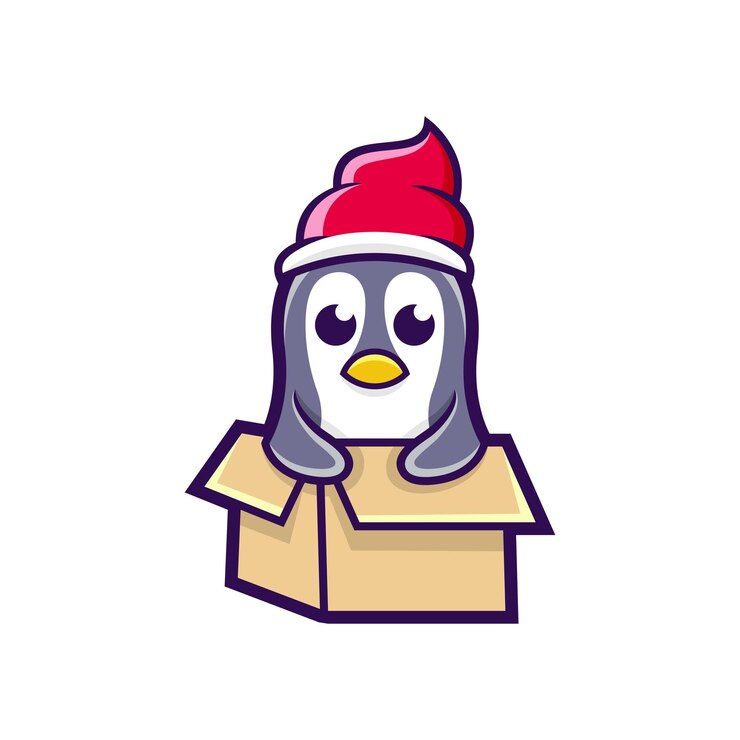 Vector gratuito mascota de icono de vector de pingüino