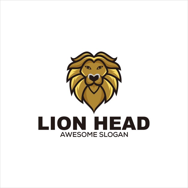 mascota de ilustración de logotipo colorido cabeza de león