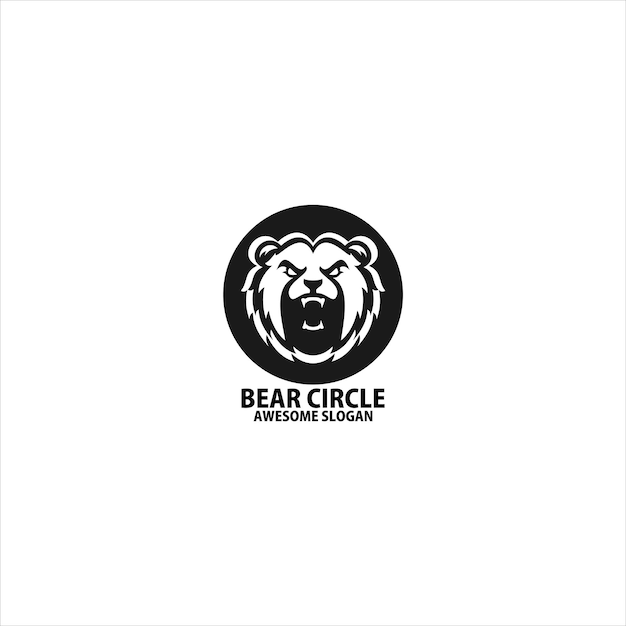 Vector gratuito mascota del logotipo del diseño enojado del oso