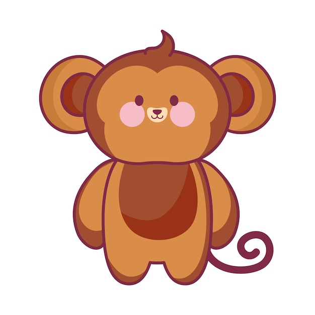 Mascota mono pequeño alegre
