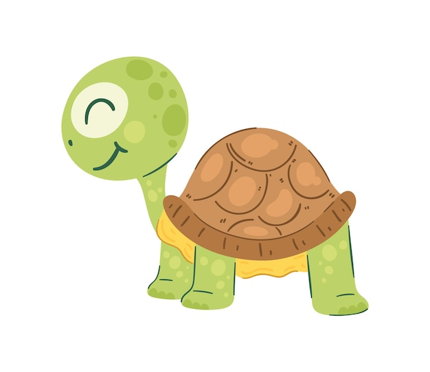 Vector gratuito mascota tortuga feliz