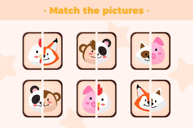 Match juego con animales