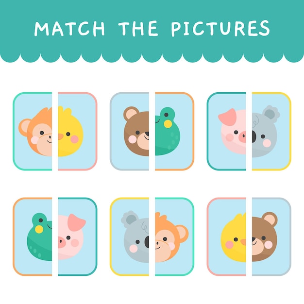 Vector gratuito match juego para niños