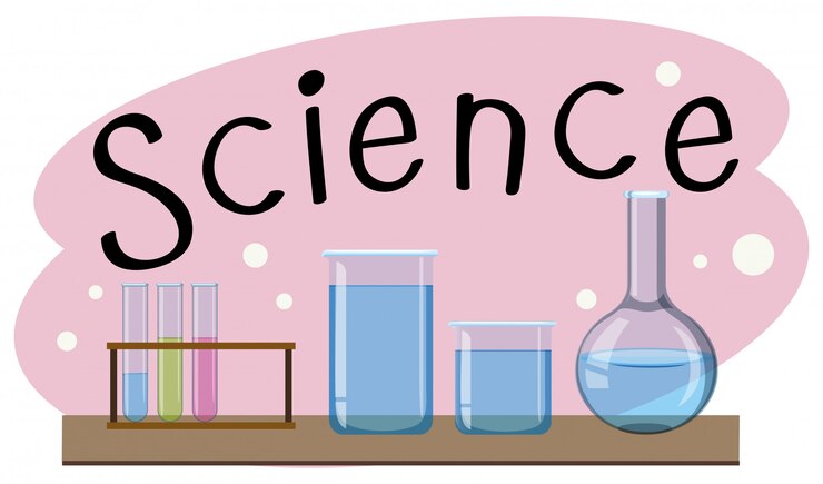 Vector gratuito materia escolar para la ciencia con muchos equipos en el laboratorio
