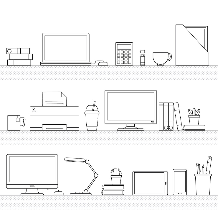 Vector gratuito material de oficina