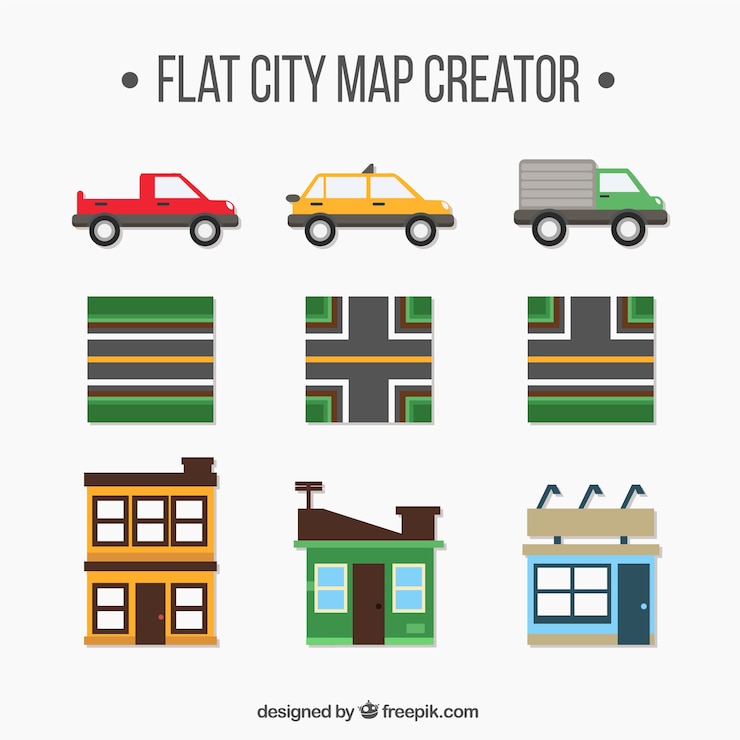 Vector gratuito materiales para crear una ciudad