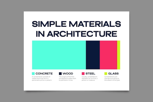 Materiales simples en la plantilla de arquitectura