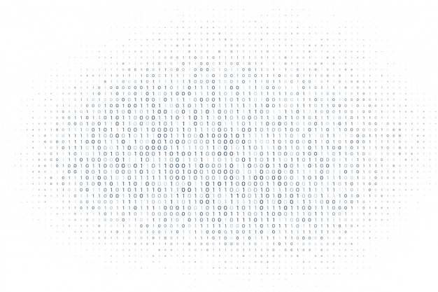 Matriz digital blanca de fondo de números de código binario