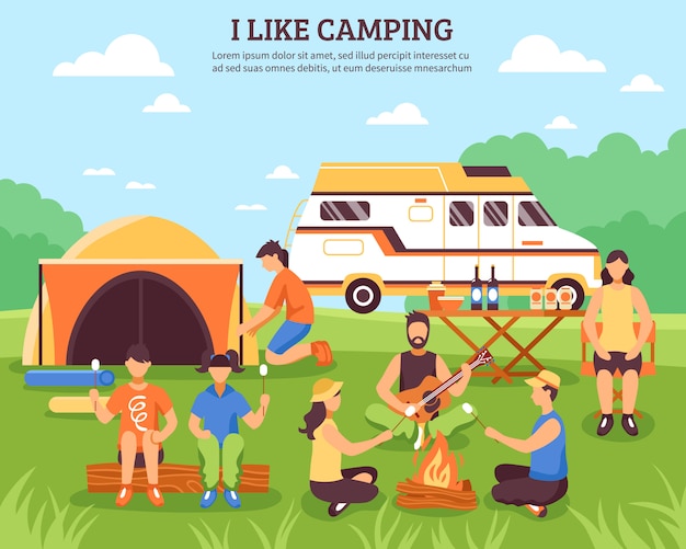 Me gusta la composición de camping