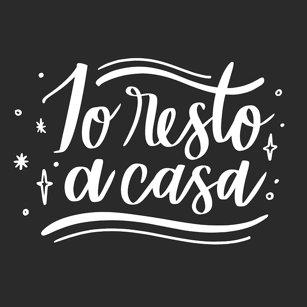 Vector gratuito me quedo en casa estilo de letras