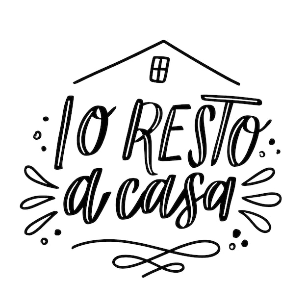 Vector gratuito me quedo en casa letras