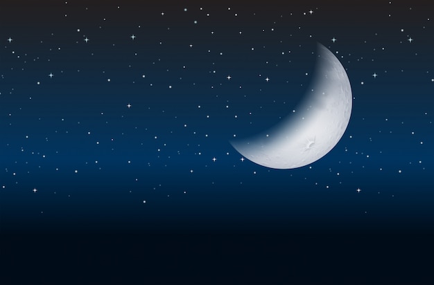 Media luna en el cielo