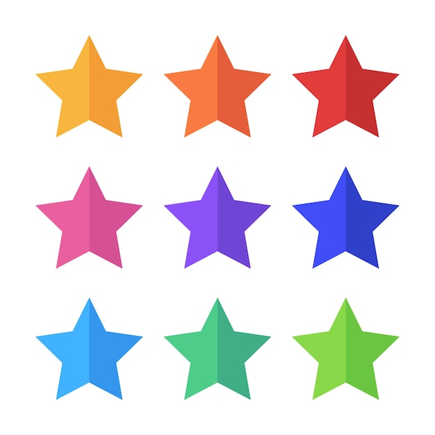 Media sombra de estrellas de varios colores