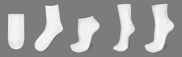 Medias blancas modelo realista conjunto vectorial 3d