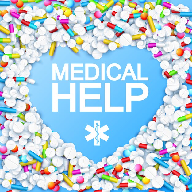 medicamento con forma de corazón cápsulas coloridas remedios píldoras y drogas
