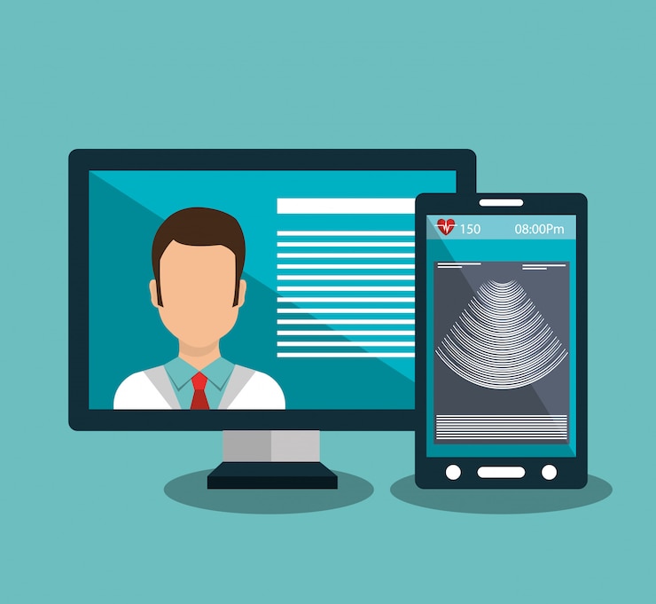 Vector gratuito medicina en línea