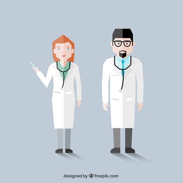 Médicos masculino y femenino