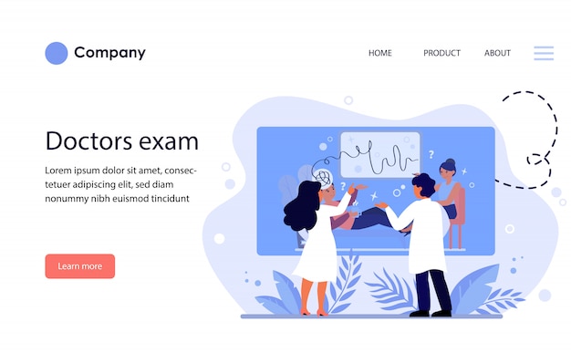 Vector gratuito médicos que examinan la sesión del psicólogo. plantilla de sitio web o página de destino