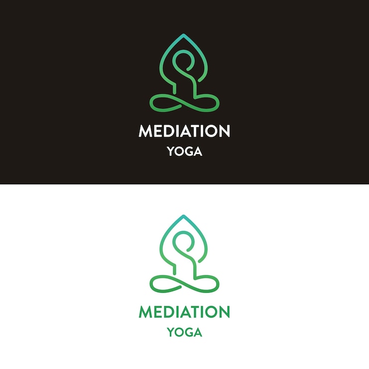 Vector gratuito meditación yoga logo design