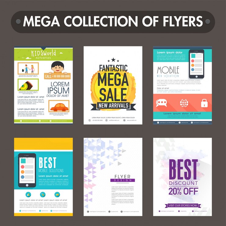 Vector gratuito mega colección de diferentes volantes o plantillas de diseño