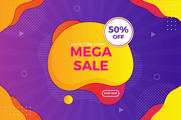 Mega descuento colorido fondo de ventas