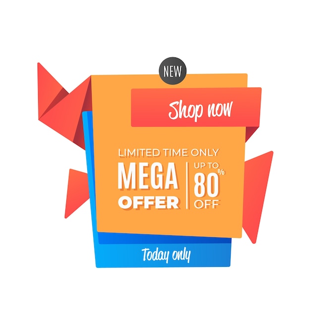 Mega oferta de ventas estilo origami