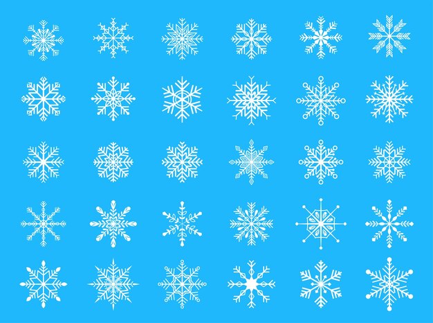Mega set de elementos decorativos de copos de nieve de diseño navideño