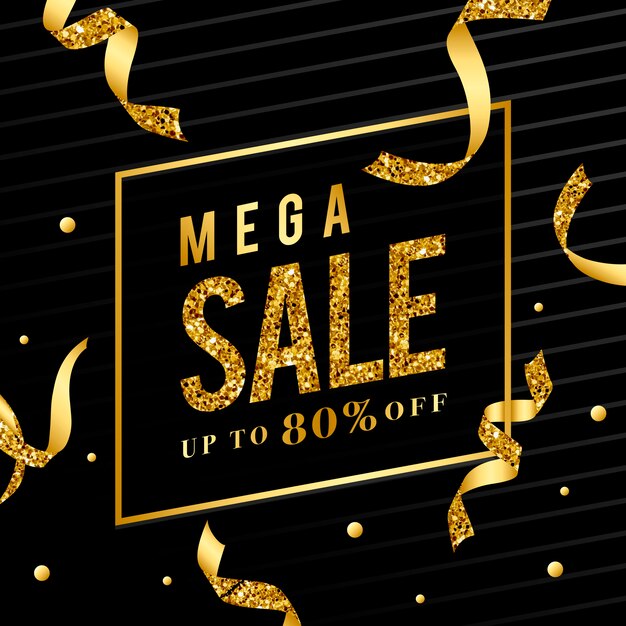Mega venta 80% de descuento vector de señal