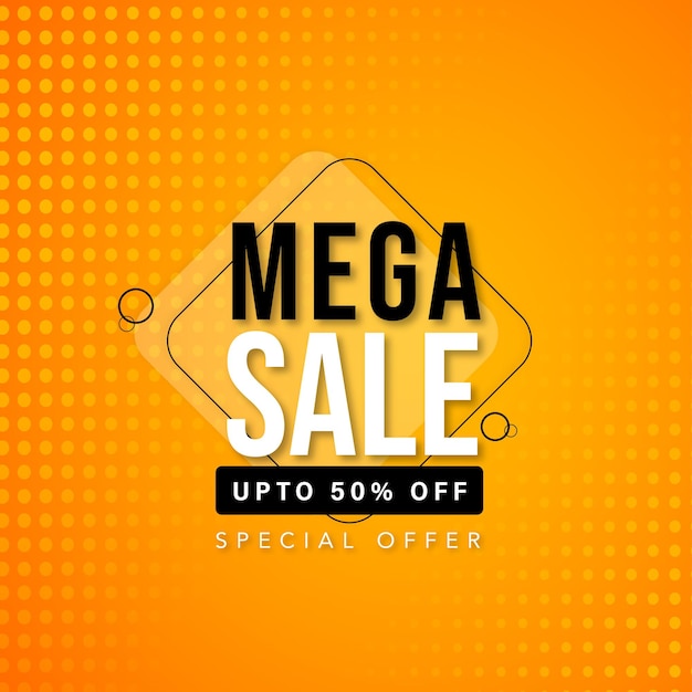 Vector gratuito mega venta fondo abstracto naranja diseño profesional multipropósito banner