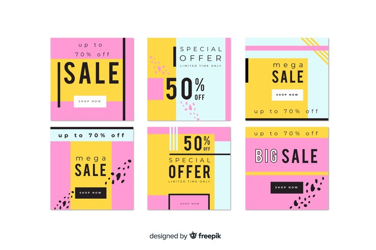 Vector gratuito mega venta instagram post collection